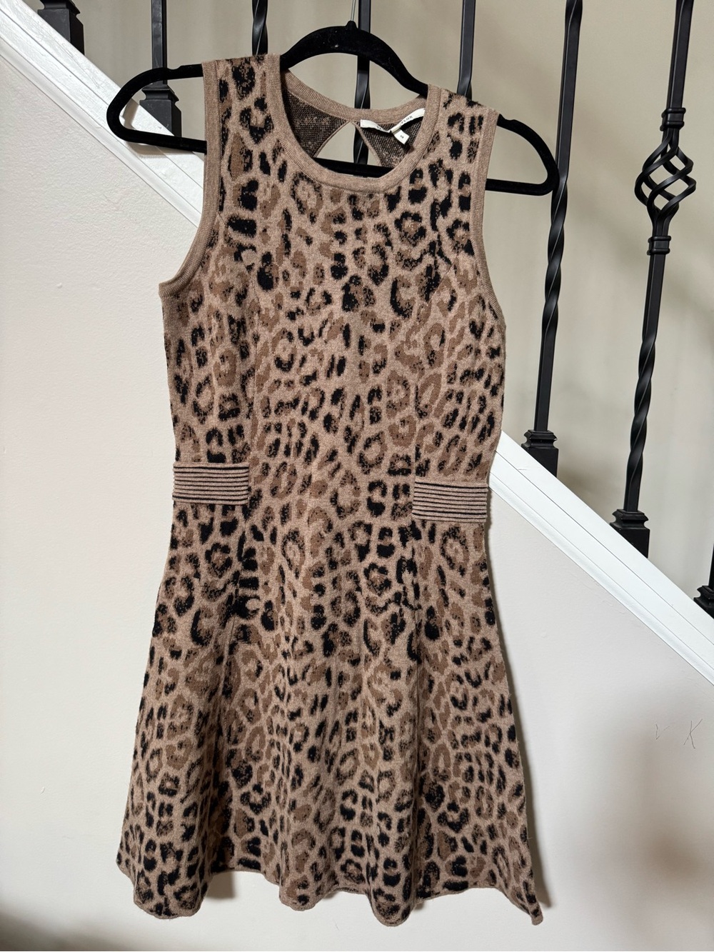 Skaist Taylor Leopard Print Knit Dress in Tan and Black